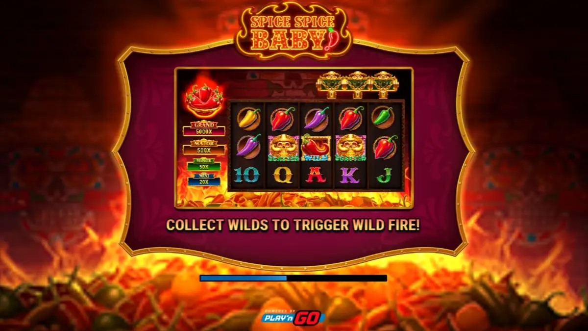 Interface vibrante e colorida do slot Spice Spice Baby com pimentas animadas e elementos temáticos mexicanos